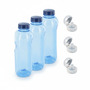 Trinkflasche 3 x 1 L Wasserflasche Tritan BPA frei + 3 x Trinkdeckel Flip Top