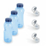 Trinkflasche 3 x 0,5 L Wasserflasche Tritan BPA frei + 3 x Trinkdeckel Flip Top