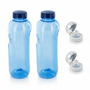 2 x 1 L Trinkflasche aus Tritan mit 2 x Trinkdeckel Flip Top Sportdeckel