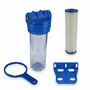 Wasser Filtergeh�use 10 3-teilig 1/2 IG Messing Vorfilter Garten + F�cherfilter