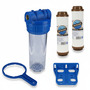 Wasser Filtergeh�use 10 3-teilig 1/2 IG Messing Vorfilter Garten + 2x Eisenfilter