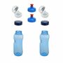 2x 0,5L Kavodrink Wasserflasche mit Lebensblume-Deckel + 2x FlipTop + 2x Push-Pull