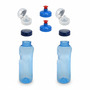 2x 0,75L Kavodrink Wasserflasche mit Lebensblume Deckel + 2x FlipTop + 2x Push-Pull