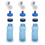 3x 0,5L Kavodrink Wasserflasche mit Lebensblume-Deckel + 3x FlipTop + 3x Push-Pull