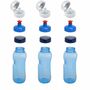 3x 0,5L Kavodrink Wasserflasche mit Lebensblume-Deckel + 3x FlipTop + 3x Push-Pull