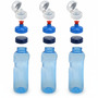3x 0,75L Kavodrink Wasserflasche mit Lebensblume Deckel + 3x FlipTop + 3x Push-Pull
