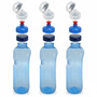 3x 1,0L Kavodrink Wasserflasche mit Lebensblume Deckel + 3x FlipTop + 3x Push-Pull