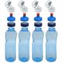 4x 1,0L Kavodrink Wasserflasche mit Lebensblume Deckel + 4x FlipTop + 4x Push-Pull