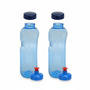 2x Kavodrink Tritan 1 L Wasserflasche (BPA frei) + 2x Trinkdeckel Push-Pull mit Trinknippel Flasche Sport