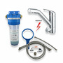 TWL Vario Wasserfiltergeh�use Premium mit 4-Wege-Hahn Flach in Chrom-Optik f�r Niederdruck