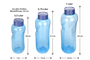 3x Kavodrink Trinkflasche aus Tritan 0,5 + 0,75 + 1,0 Liter, ohne Weichmacher & BPA enth�lt neue blaue Deckel mit integrierter Dichtung auslaufsicher