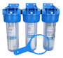 10 3-Stufen Wasserfilter System f�r Hauswasser Zisterne Brunnen Pumpe Hauswasserwerk 1 Anschluss