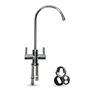 Umkehrosmose Design Doppelwasserhahn 2-Wege-Hahn verchromt mit Keramikventil f�r 1/4 Schl�uche