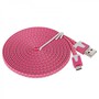 2m USB Daten und Ladekabel Pink f�r alle Smartphone und Tablet Micro USB