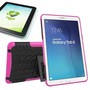 Hybrid Outdoor Tasche Pink f�r Samsung Galaxy Tab E 9.6 SM T560 + 0.4 Hartglas