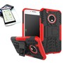Hybrid Case 2teilig Rot f�r Lenovo Moto G5 Plus + Hartglas Tasche H�lle Cover 