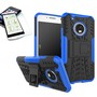 Hybrid Case 2teilig Blau f�r Lenovo Moto G5 Plus + Hartglas Tasche H�lle Cover 