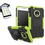 Hybrid Case 2teilig Gr�n f�r Lenovo Moto G5 Plus + Hartglas Tasche H�lle Cover 