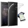 Silikoncase ultra dnn Hlle Tasche Transparent + Hartglas 0,3 mm H9 fr Sony Xperia XA2 Ultra