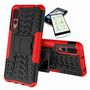 F�r Huawei P Smart Plus / Nova 3i Hybrid Case 2teilig Rot + Hartglas Tasche H�lle Cover H�lle