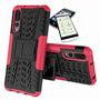 F�r Huawei P Smart Plus / Nova 3i Hybrid Case 2teilig Pink + Hartglas Tasche H�lle Cover H�lle