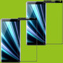 F�r Sony Xperia 10 Plus 2x 4D Premium 0,3 mm H9 Curved Hart Glas Schwarz Folie Schutz H�lle Neu 