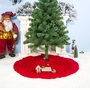 Rote 100 cm Weihnachtsbaum Unterlage Karriert Christbaum Decke Abdeckung Deko Christmas