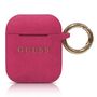 Guess Apple Airpods Silicon Cover Ring Pink Schutzh�lle Cover Tasche Case Etui Halter