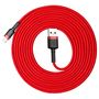 Baseus 2A 8 Pin auf USB Ladekabel Datenkabel 3m Rot Red Zubeh�r Charging Cable