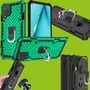 F�r Huawei P40 Lite Hybrid Case Metall Armor Dunkelgr�n Handy Tasche H�lle Cover Schutz 