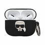Karl Lagerfeld Silikon Cover f�r Apple AirPods Pro Schwarz Schutzh�lle Tasche Case Etui Zubeh�r