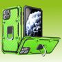 F�r Apple iPhone 12 Pro und 12 6.1 Zoll Hybrid Case Metall Armor Gr�n Handy Tasche H�lle Cover Schutz 