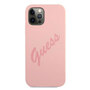 Guess Script Vintage Apple iPhone 12 Pro Max Rosa Hard Case Cover Schutzh�lle Etui