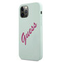 Guess Script Vintage Apple iPhone 12 Pro Max Fuchsia Blau Hard Case Cover Schutzhlle Etui