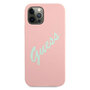 Guess Silikon Vintage Apple iPhone 12 Pro Max Rosa Gr�n Hard Case Cover Schutzh�lle Etui