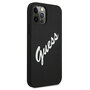 Guess Silikon Vintage Apple iPhone 12 / 12 Pro Schwarz Wei� Hard Case Cover Schutzh�lle Etui