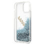 Guess Apple iPhone 12 Mini Blau Glitter Vintage Script Glitzer Hard Case Cover Schutzh�lle Etui