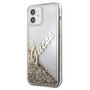 Guess Apple iPhone 12 Mini Gold Glitter Vintage Script Glitzer Hard Case Cover Schutzhlle Etui