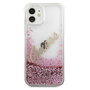 Guess Apple iPhone 12 Mini Pink Glitter Vintage Script Glitzer Hard Case Cover Schutzh�lle Etui