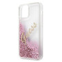 Guess Apple iPhone 12 Mini Pink Glitter Vintage Script Glitzer Hard Case Cover Schutzh�lle Etui