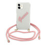 Guess Vintage Script Apple iPhone 12 Mini Pink Kette Crossbody Hard Case Cover Schutzh�lle Etui