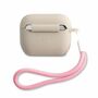 Guess Apple Airpods Pro Cover Grau Pink Silicone Vintage Schutzh�lle Tasche Case Etui Halter