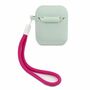 Guess Apple Airpods Cover Blau Pink Silicone Vintage Schutzh�lle Tasche Case Etui Halter