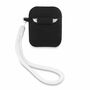 Guess Apple Airpods Cover Schwarz Wei� Silicone Vintage Schutzh�lle Tasche Case Etui Halter