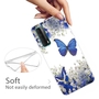 F�r Huawei P Smart 2021 Silikon Case TPU Motiv Butterfly Blau Schutz Muster H�lle Cover Etuis Zubeh�r Transparent
