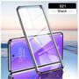Beidseitiger 360 Grad Magnet / Glas Case H�lle Handy Tasche Bumper Schwarz f�r Samsung Galaxy S21 G991B 