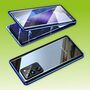 Beidseitiger 360 Grad Magnet / Glas Case Hlle Handy Tasche Bumper Blau fr Samsung Galaxy S21 Plus G996B 