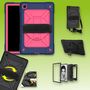 F�r Samsung Galaxy Tab A7 10.4 2020 T500 / T505 aufstellbare Outdoor Hybrid Pink 360 Grad mit Halte-Schlaufe Tablet Tasche Etuis Cover Case Schutz Robust Neu 