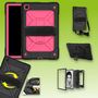 F�r Samsung Galaxy Tab A7 10.4 2020 T500 / T505 aufstellbare Outdoor Hybrid Schwarz-Pink 360 Grad mit Halte-Schlaufe Tablet Tasche Etuis Cover Case Schutz Robust Neu 