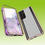 Beidseitiger 360 Grad Magnet / Glas Case H�lle Handy Tasche Bumper Gold f�r Samsung Galaxy S21 Ultra G998B 